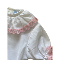 Mac ilusion witte blouse met roze randje