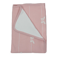 Roze gebreid deken van Dr.kid met strikken